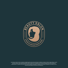 luxury beauty woman logo design. emblem label cosmetic logo