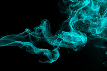 Fototapeta premium Beautiful Blue smoke on black background for design. darkness concept