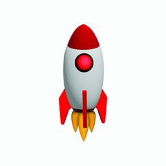 3D Rocket Illustrasi Vector