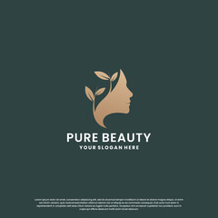 beauty nature logo design. elegance logo for beauty salon and spa.