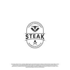 steak house, beef steak logo design vintage for restaurant business