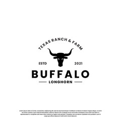 longhorn logo design vintage. buffalo, cow, bull logo inspiration