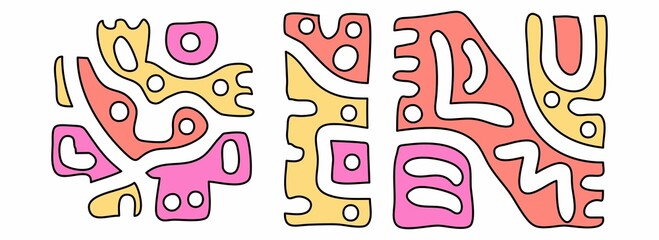 Naklejka premium IN Hashtag. Doodle isolate text. Colored curves decorative doodle letters. Hashtag #IN is abbreviation for the US American state Indiana for print, booklet, banner, flyer.