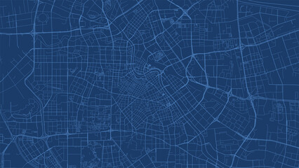 Tianjin city China municipality vector map. Blue street map, municipality area. Urban skyline panorama for tourism.