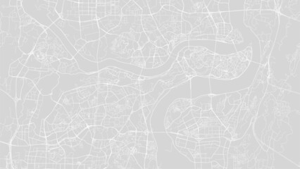 Chongqing map city poster, white and grey horizontal background vector map. Municipality area street map. Widescreen skyline panorama.