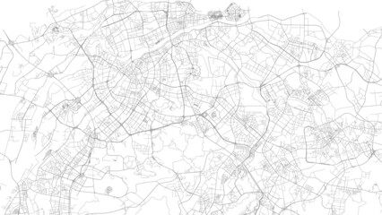 Dongguan map city poster, white and grey horizontal background vector map. Municipality area street map. Widescreen skyline panorama.