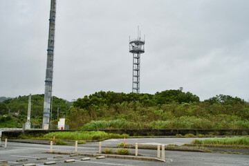 The radio tower for communication on bad wether day.