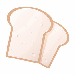 Pieces of white bread. Isolated on white background