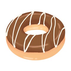 Donut top chocolate glaze hand drawn illustration design