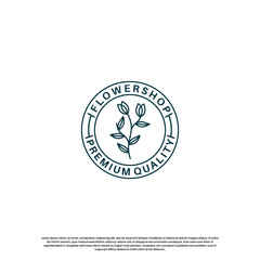 flower shop logo design vintage. logo for plant and flower business