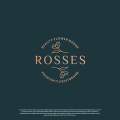 Obraz premium luxury logo design for your business. golden rose flower logo vector