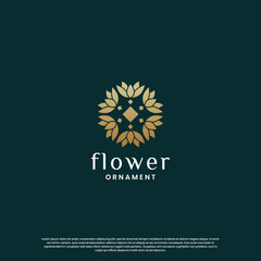 abstract flower logo design monogram concept