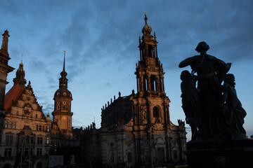 Fototapeta premium early evening street in Dresden (Germany)