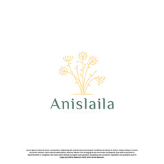 beauty nature logo design with flower and plant element.