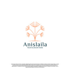 beauty nature logo design with flower and plant element.
