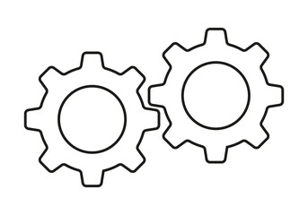 Gear Wheels Icon Vector. Flat Design