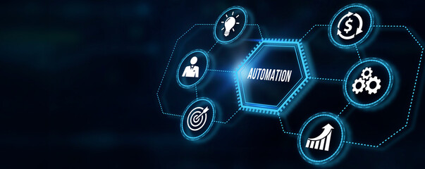 Internet, business, Technology and network concept. Automation Software concept as an innovation. 3d illustration.