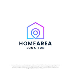 house location logo design. house with pine location combination