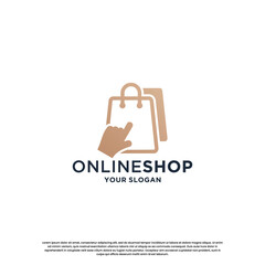 online shopping logo design. quick shopping store logo template