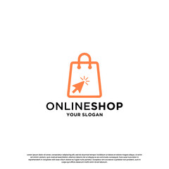 online shopping logo design. quick shopping store logo template