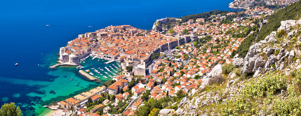 Dubrovnik. The most famous tourist destination in Croatia aerial panoramic view