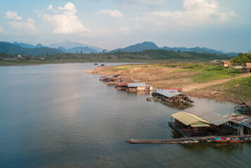 Riverside landscape at Sangkhlaburi district in Kanchanaburi province, Thailand

