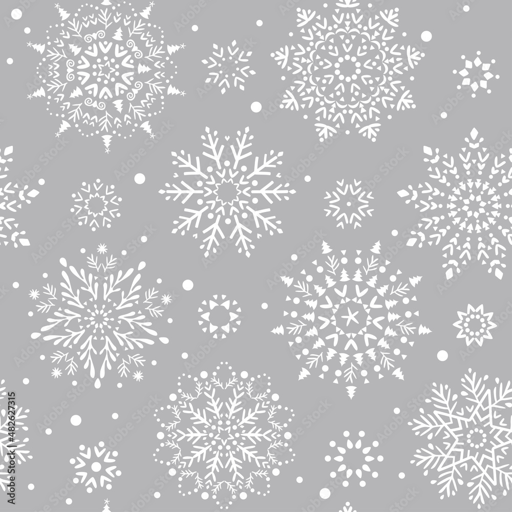 Sticker snowflakes seamless