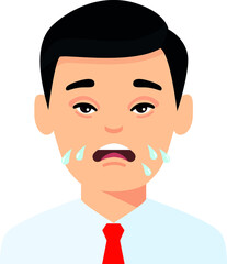 Vector Illustration of a Sick Sneezing Man.  Concept stop Corona virus flu.     