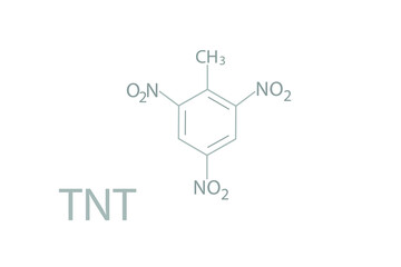 Trinitrotoluene(TNT)  molecular skeletal chemical formula.	