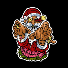 santa clause zombie illustration