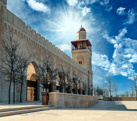 Al-Husseini mosque in Amman - obrazy, fototapety, plakaty