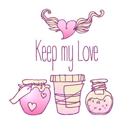 Love potion. Vector illustration.