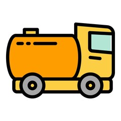 Farm water truck icon outline vector. Agriculture machinery. Harvest field