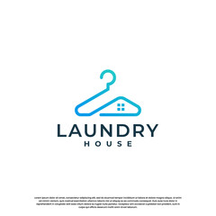 Clean Laundry logo design concept with creative combination
