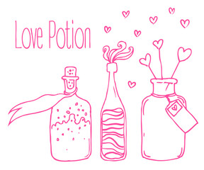 Love potion. Vector illustration.