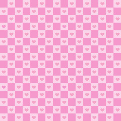 Seamless pattern with pink hearts.Love valentine's background with hearts.Simple heart pink plain square tile pattern concept, love sign for valentine
