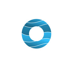 Illustration logo wave initials O