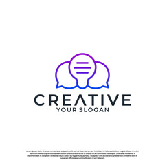 smart chat idea logo design for your company smart technology