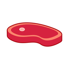 steak illustration in cartoon style. vector icon of meat