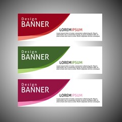 Obraz premium abstract banner design, rectangular layout template with three color options,