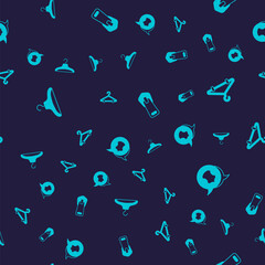 Set Hanger wardrobe, Zipper and Leather on seamless pattern. Vector