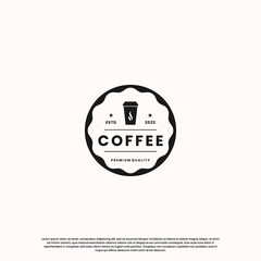 vintage coffee logo design. retro coffee shop logo.