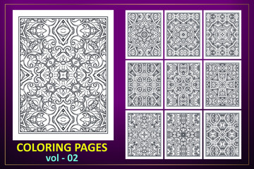 Mandala KDP coloring page design. Coloring page mandala background.