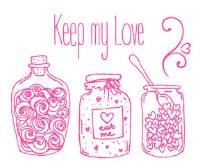 Love potion. Vector illustration.