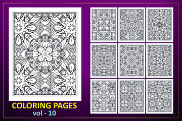 Mandala KDP coloring page design. Coloring page mandala background.