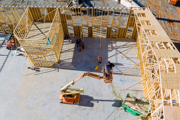 Construction building contractor working on the roof