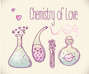 Love potion. Vector illustration.