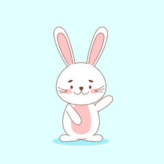 Easter rabbit on the blue background