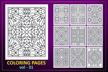 Mandala coloring page KDP interior. Coloring page mandala background. Oriental pattern, vector illustration. Islam, Arabic, Indian, Mandala coloring page background.