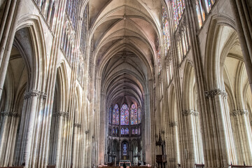 Beautiful cathedral interior in France